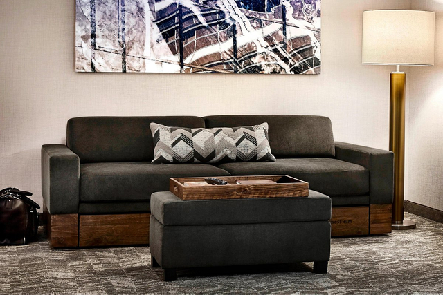 Minimalist hotel table lamp for Springhill Suites By Marriott living area