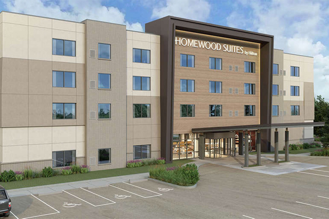 Homewood Suites by Hilton exterior with approved outdoor entrance lighting package