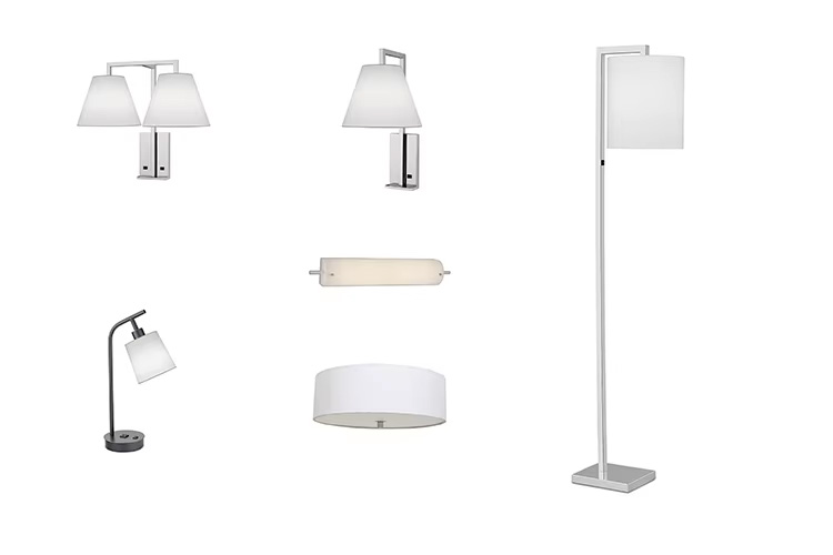 Choice Hotels approved fixtures - wall sconces bedside lamps vanity lights UL certified