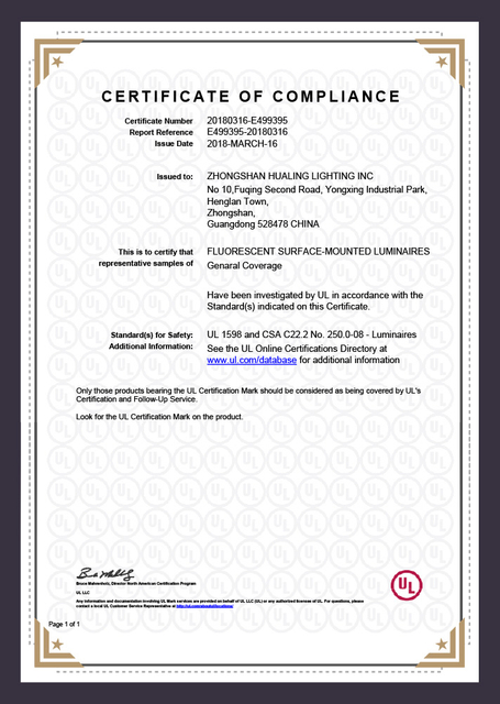 UL ETL certified fluorescent luminaries - commercial hospitality lighting fixtures manufacturer