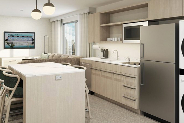Homewood Suites prototype kitchen with ETL certified under cabinet LED task lighting